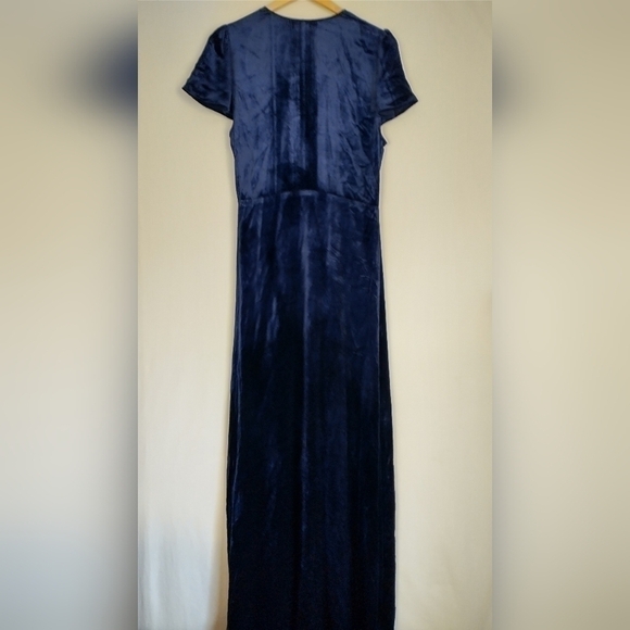 90"s Huzhou Blue Velvet Japanese Maxi Dress Fairycore Grunge 90s Y2K Medium - Picture 13 of 14